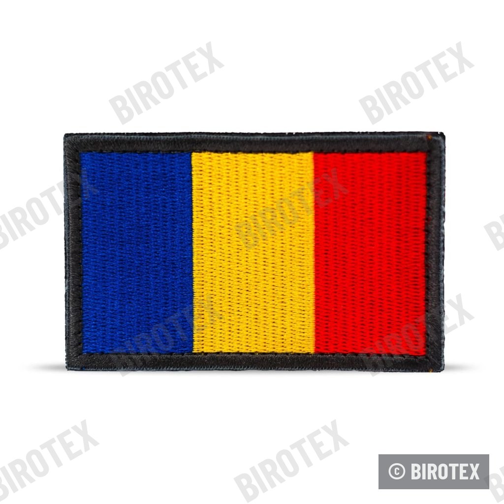 Embroidered Romanian flag patch