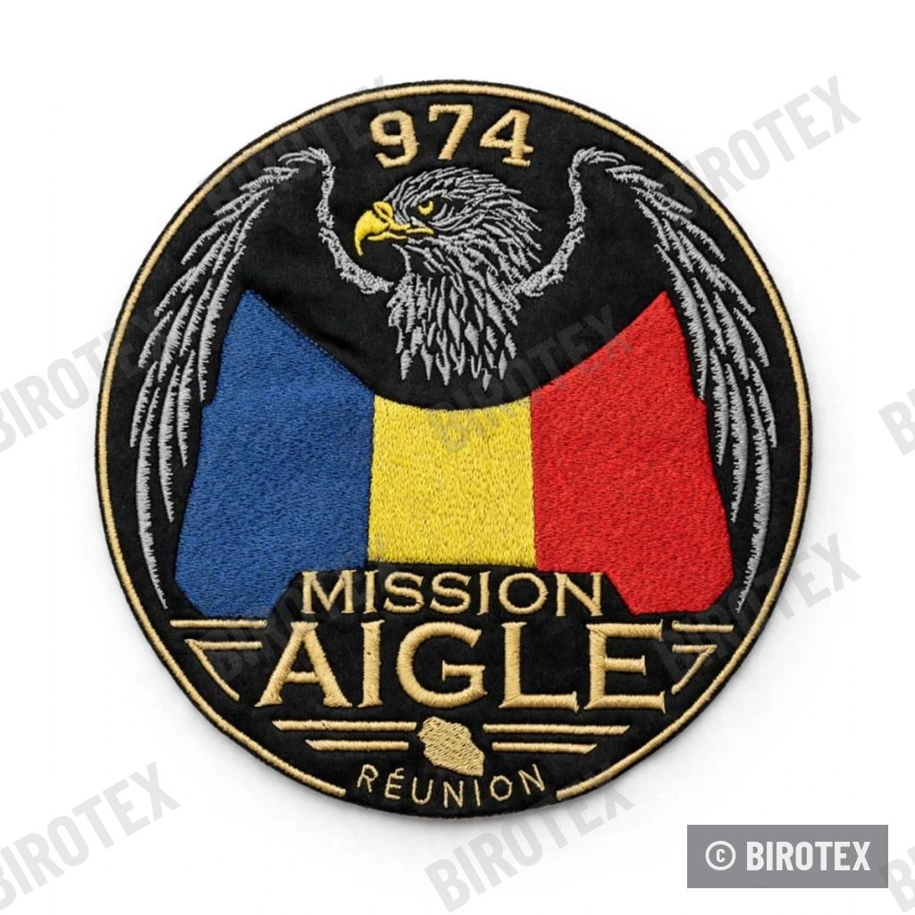 Parche bordado Mission Aigle 974 Réunion