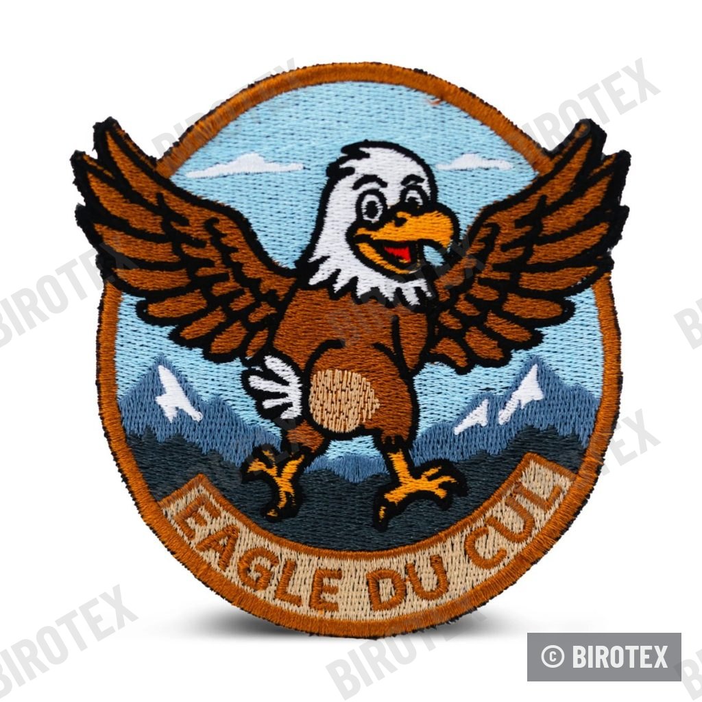 Écusson brodé aigle, style cartoon