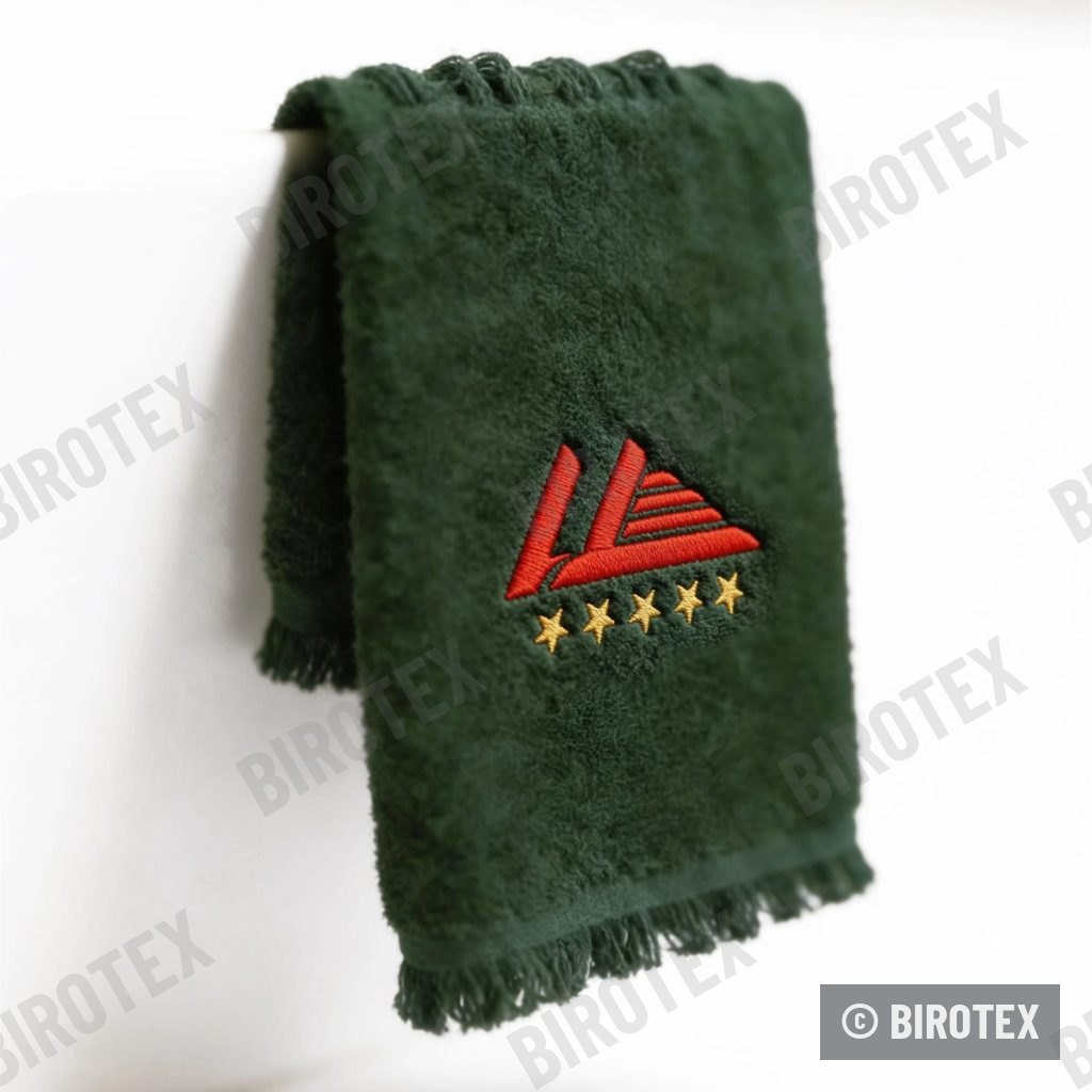 Prosop verde brodat cu logo și stele